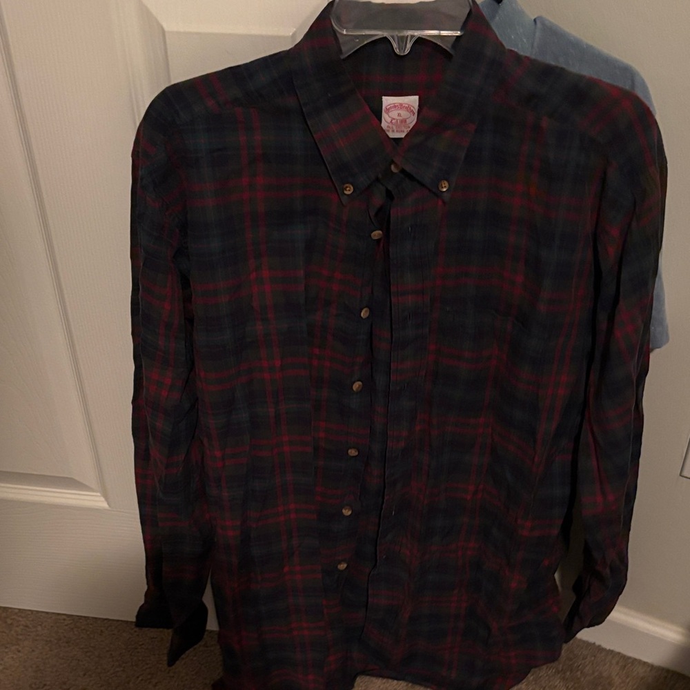 Brooks Brothers Red and Blue Plaid Casual Shirt